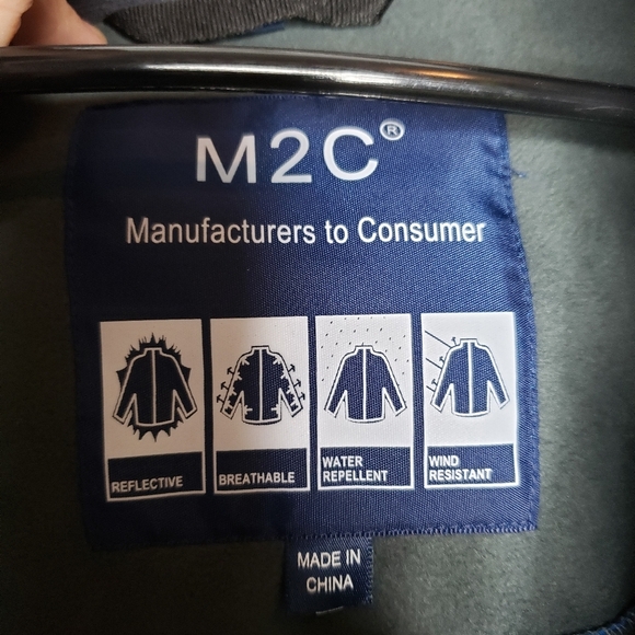 M2C Boys Blue Reflective Full Zip Removable Hood Rain Jacket Size 11 - Picture 7 of 9